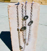 Gray Pearl Chain Necklace