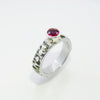 Pink Tourmaline Ring with Sterling Silver Rivets