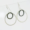 Double Hoop Earrings with Rope Pattern Sterling Silver Hoop
