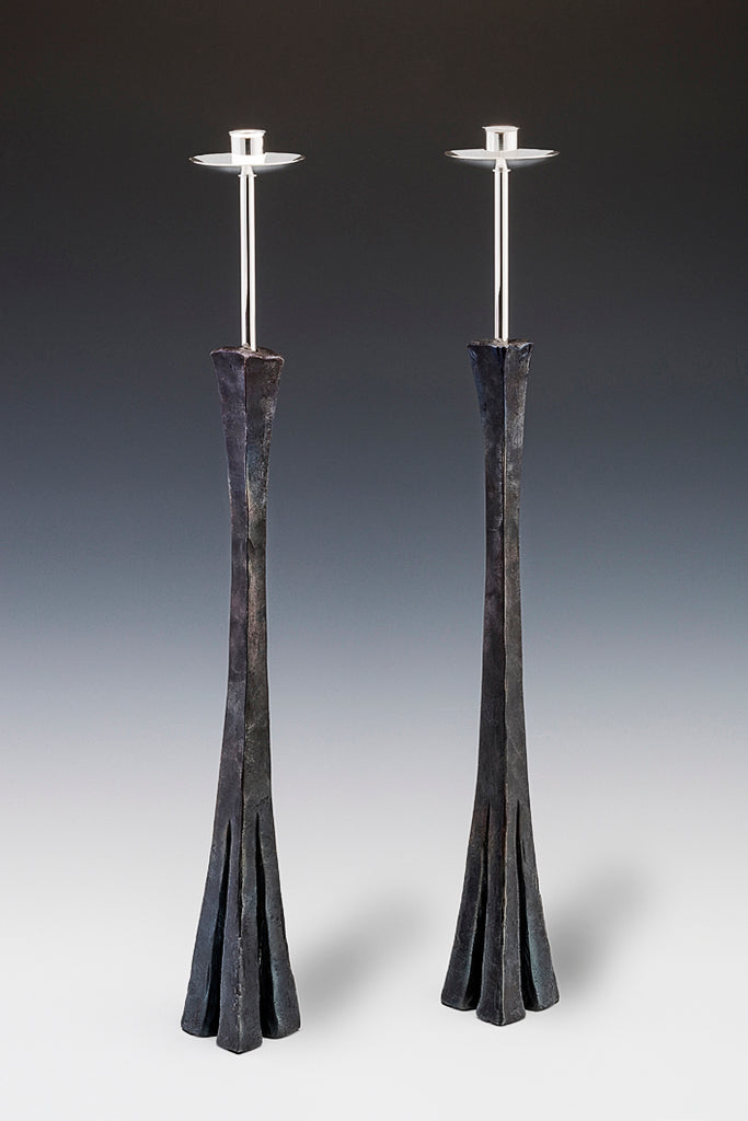 Extra Tall Chiseled Candlesticks
