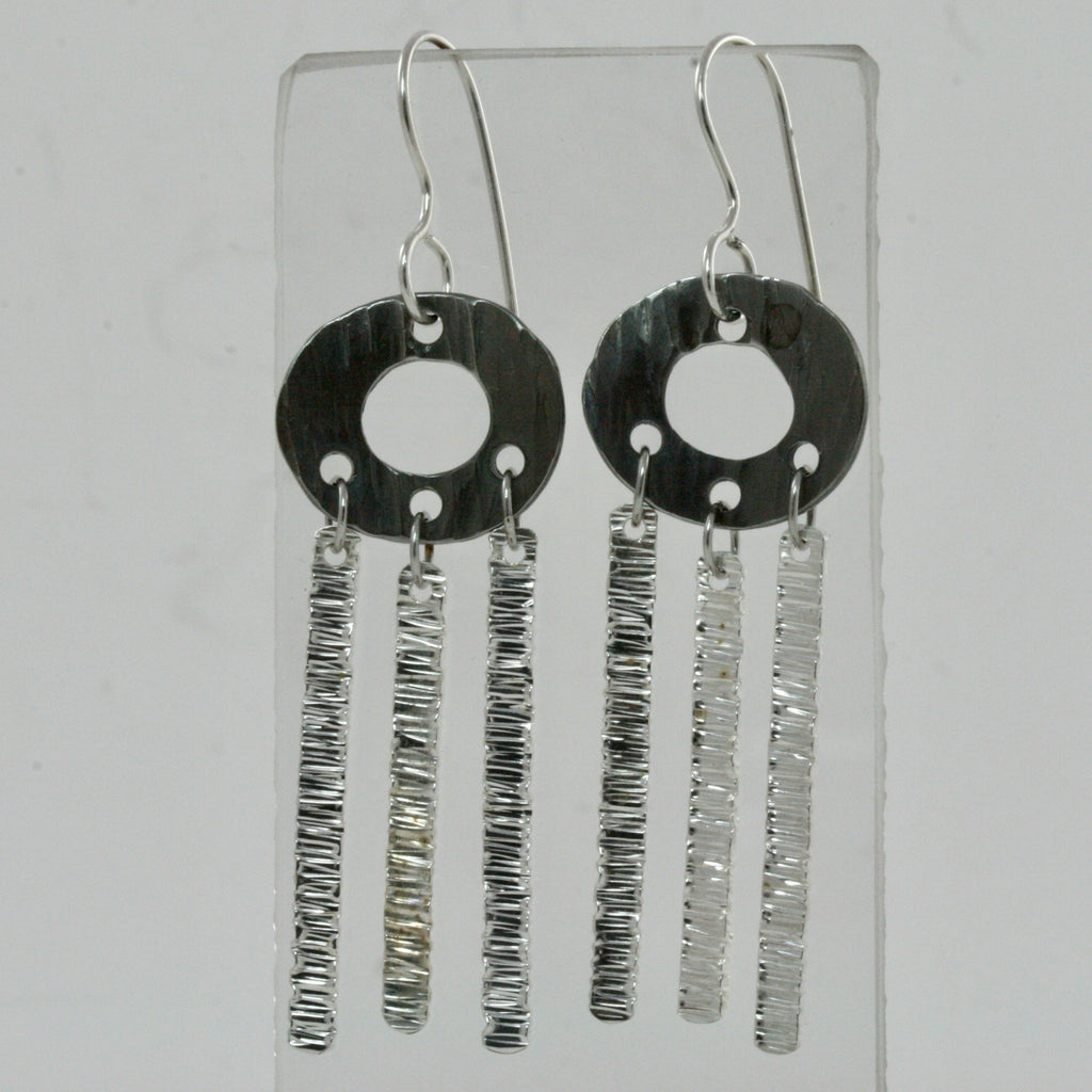 Stainless Steel Discs with Sterling Silver Chandelier